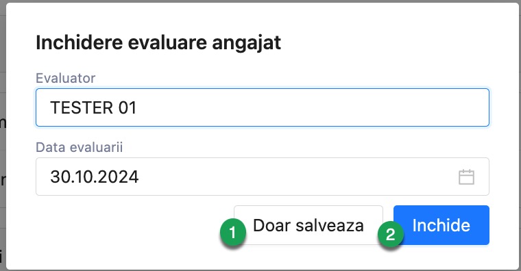 Inchidere evaluare salariat