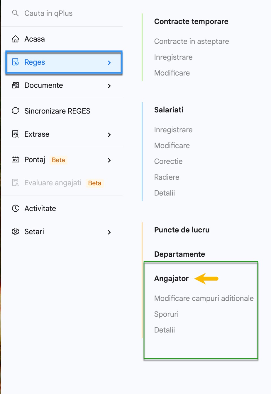 Platforma qPlus de resurse umane compatibila cu Reges Online