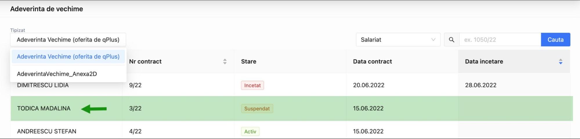 Adeverinta Vechime Documentatie QPlus