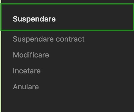 Formular REVISAL pentru suspendarea contractului: Suspendare, modificare suspendare, incetare suspandare, anulare suspendare