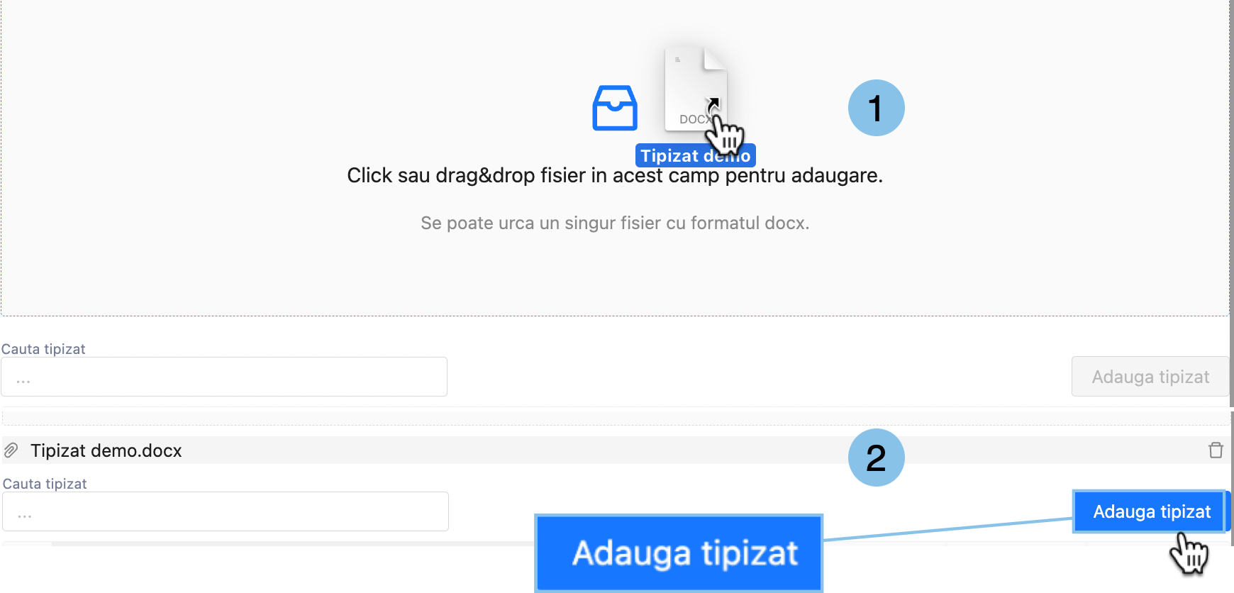  Incarcare tipizate pentru generarea automata a documentelor HR