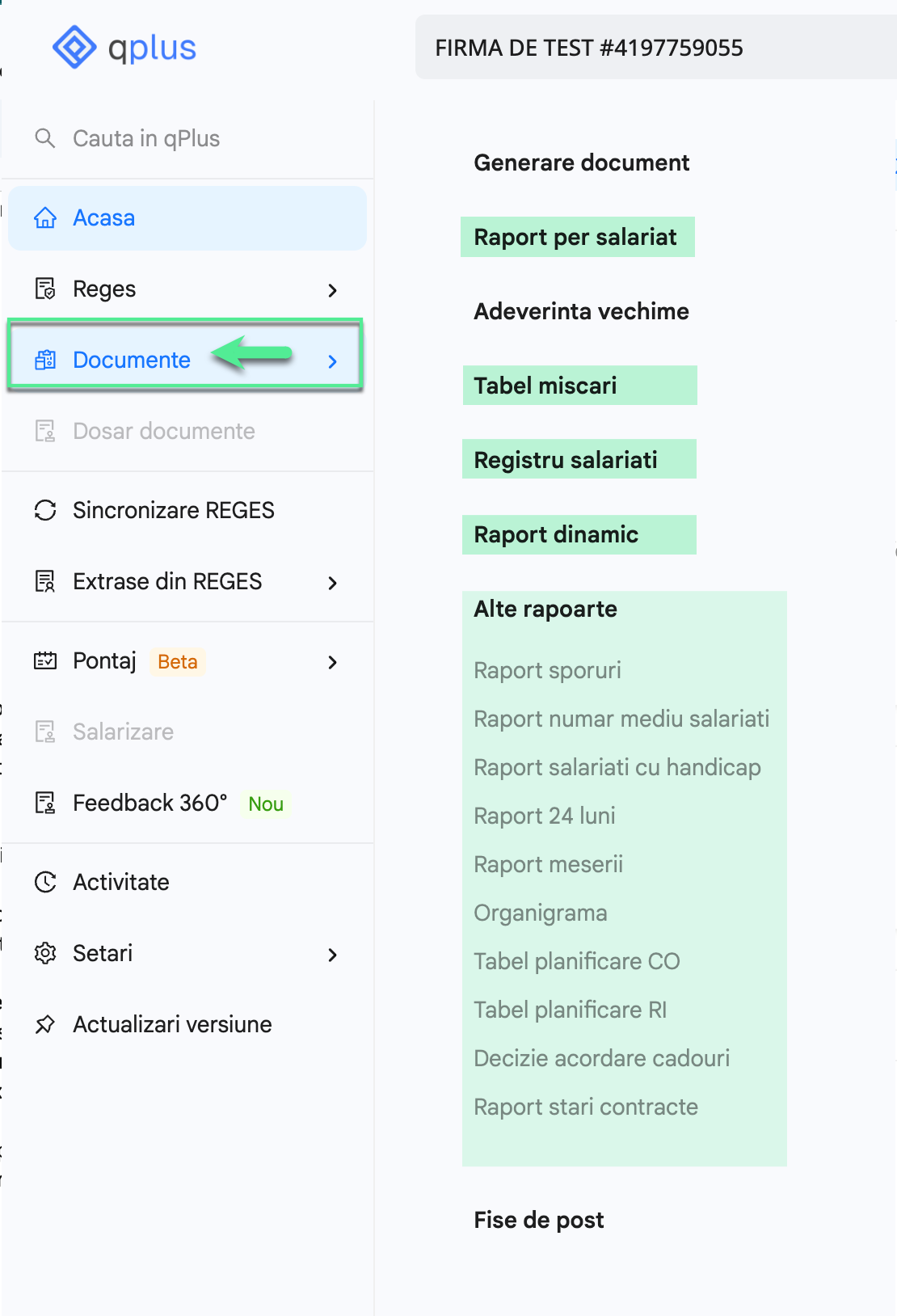 Platforma qPlus de resurse umane compatibila cu Reges Online