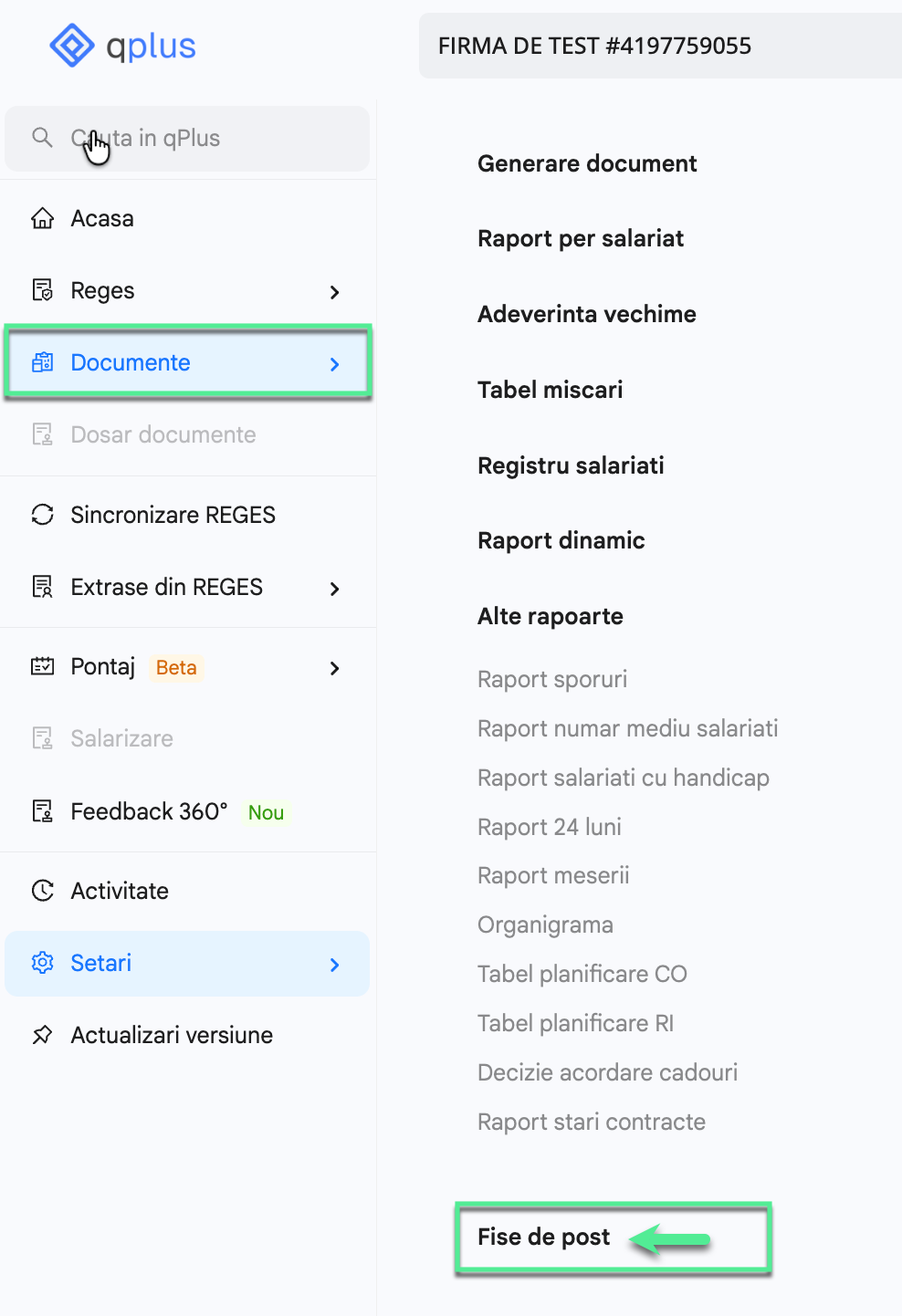 Platforma qPlus de resurse umane compatibila cu Reges Online