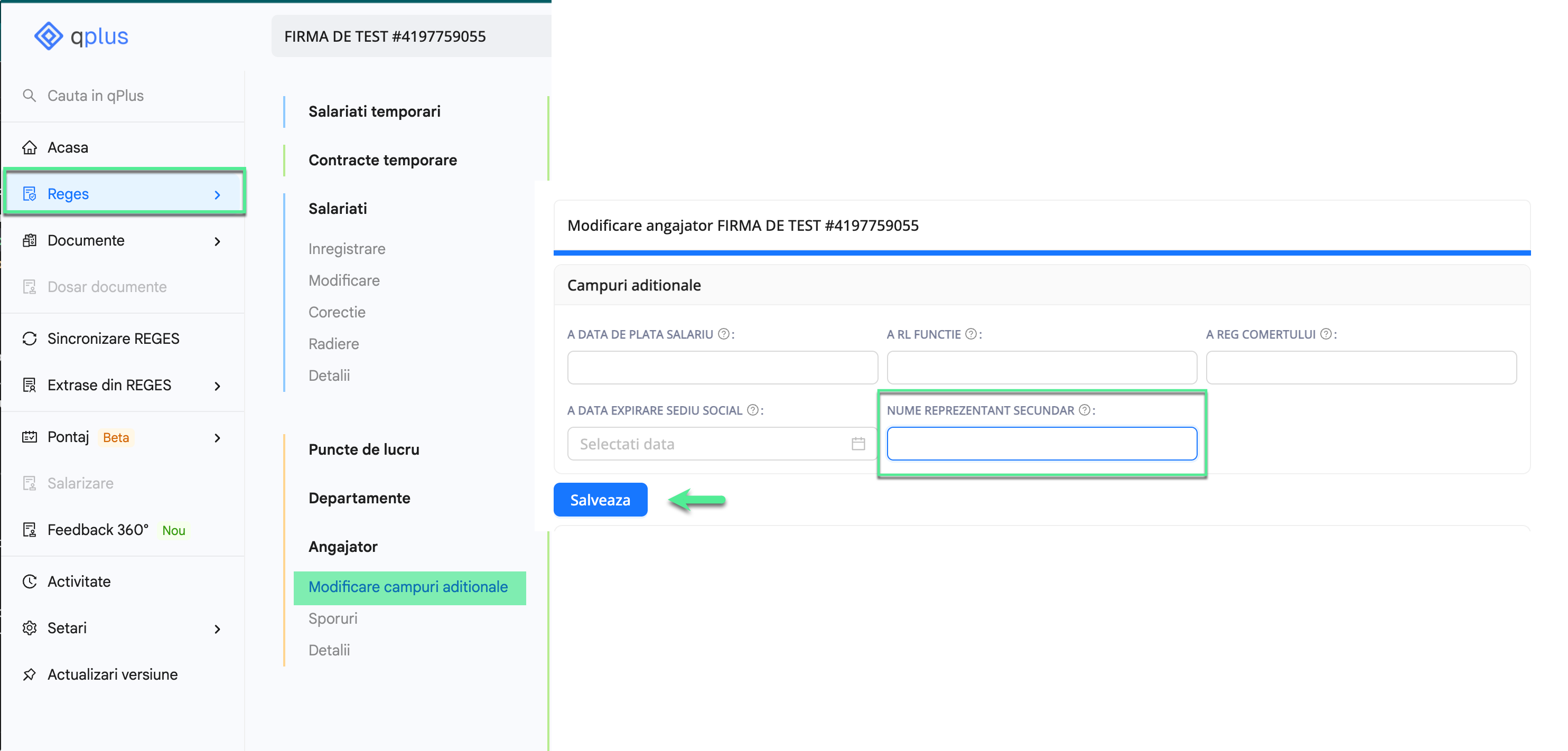 Platforma qPlus de resurse umane compatibila cu Reges Online