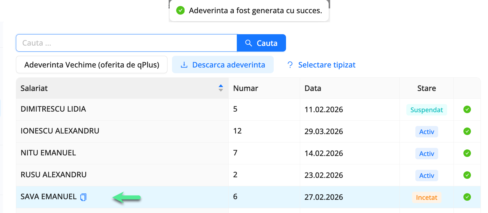 Platforma qPlus de resurse umane compatibila cu Reges Online