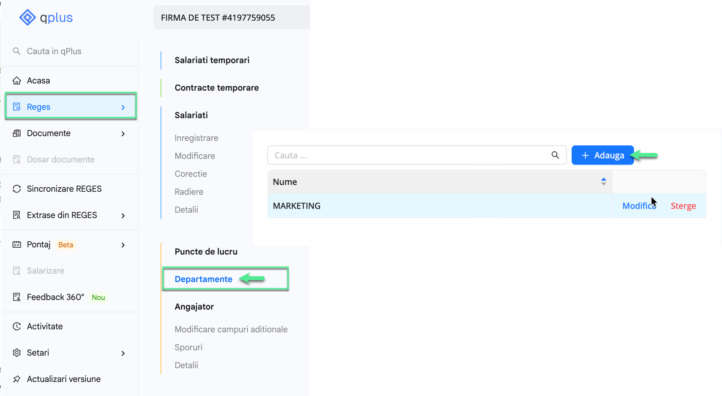 Platforma qPlus de resurse umane compatibila cu Reges Online