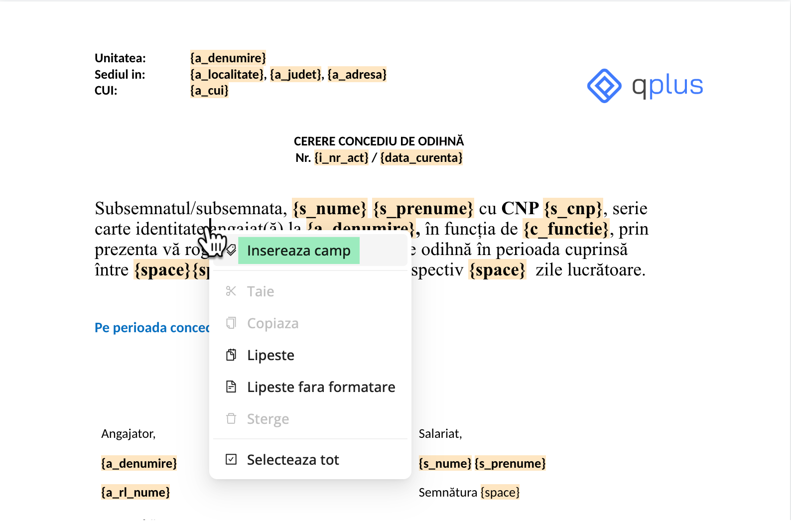 Platforma qPlus de resurse umane compatibila cu Reges Online