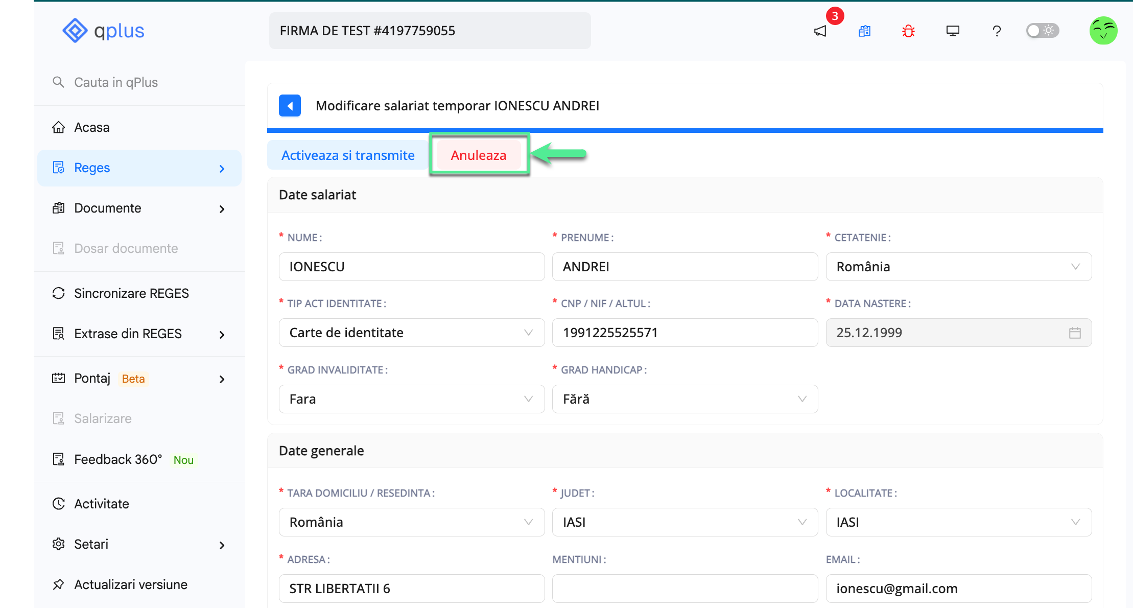 Platforma qPlus de resurse umane compatibila cu Reges Online