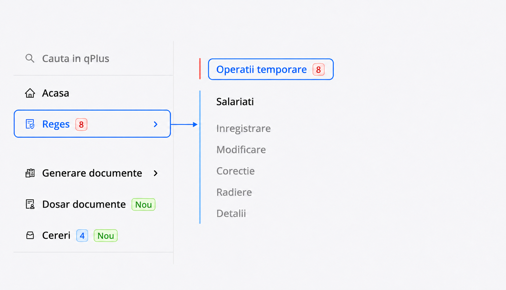 Inregistrarea unui salariat temporar din Reges, prin completarea formularului si selectarea optiunii Salveaza temporar