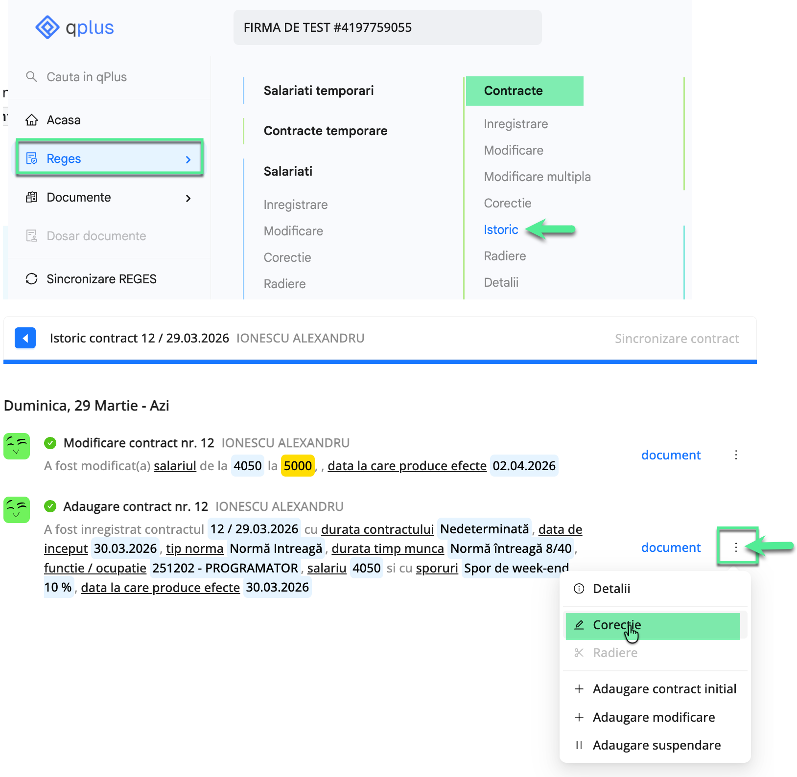 Platforma qPlus de resurse umane compatibila cu Reges Online