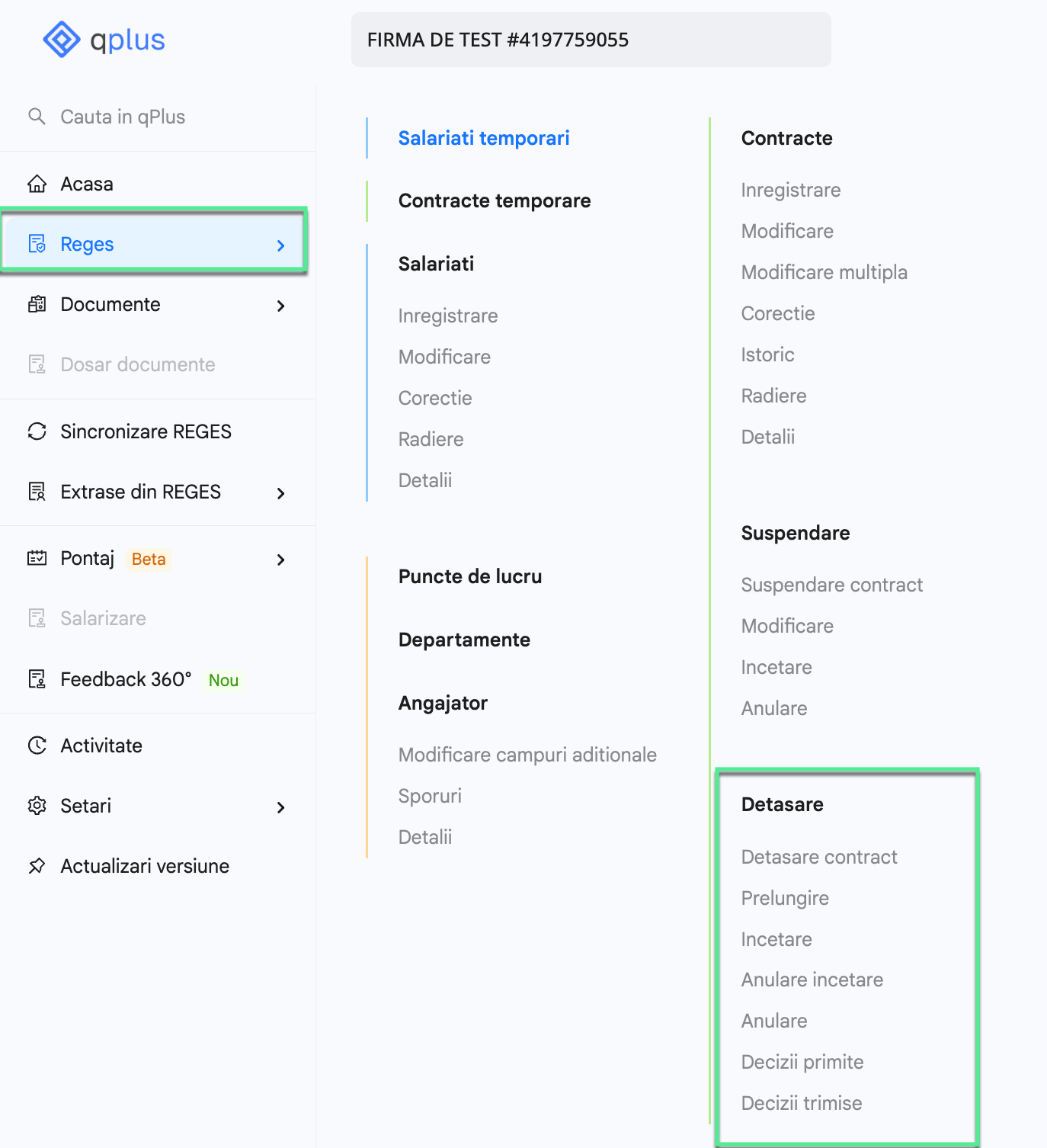 Platforma qPlus de resurse umane compatibila cu Reges Online