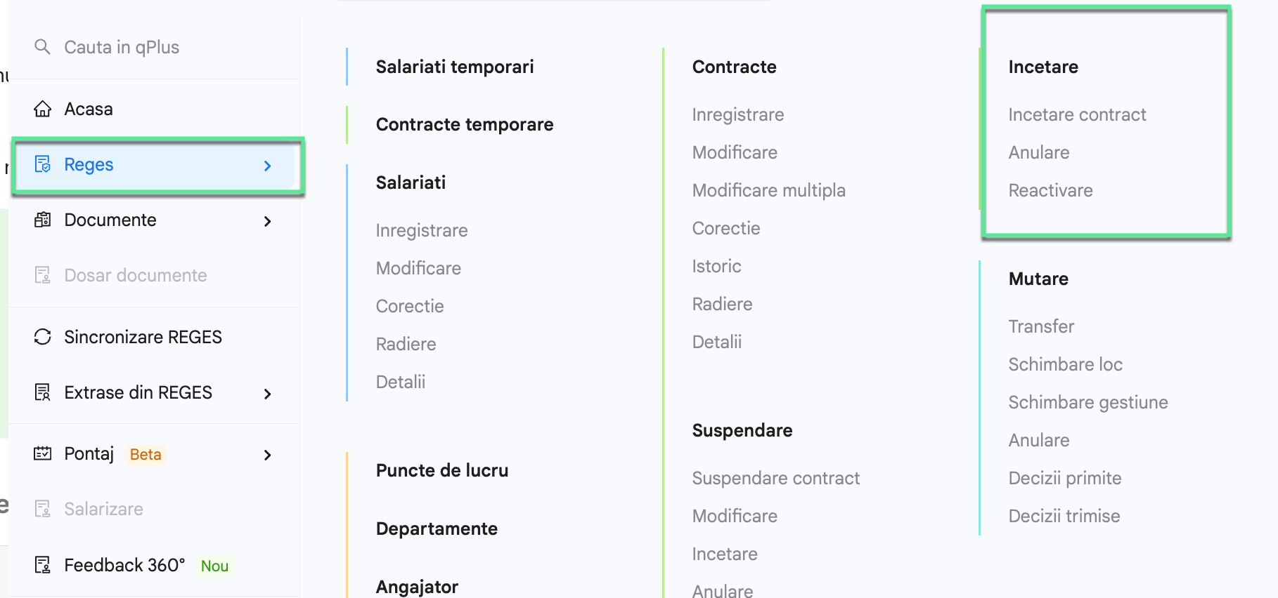Platforma qPlus de resurse umane compatibila cu Reges Online