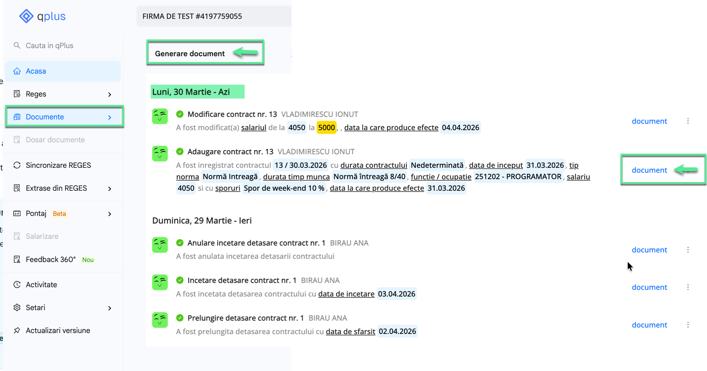 Platforma qPlus de resurse umane compatibila cu Reges Online