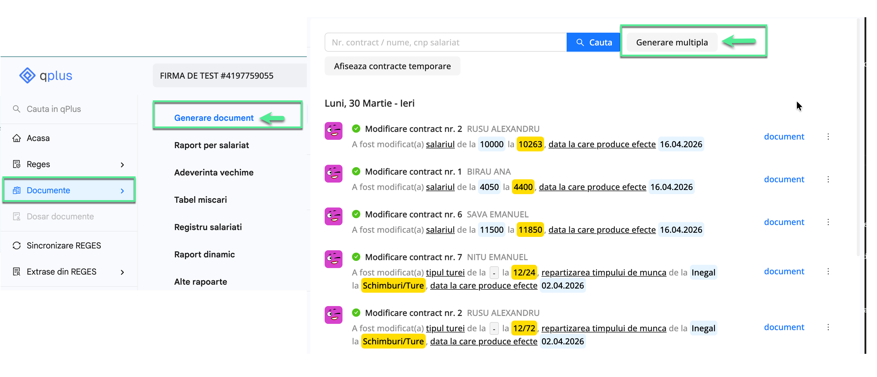 Platforma qPlus de resurse umane compatibila cu Reges Online
